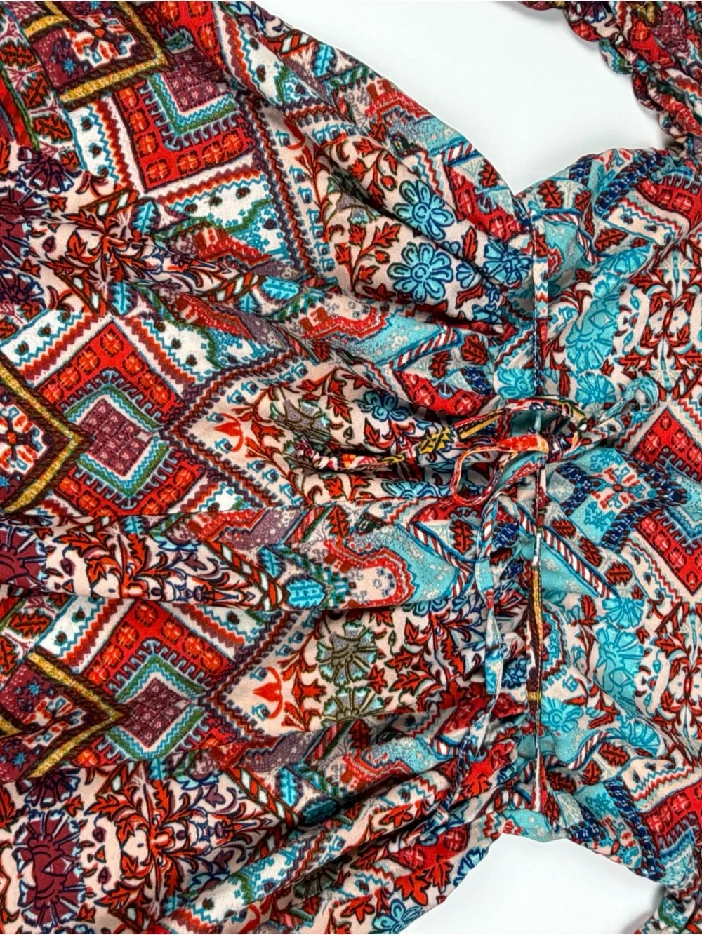 Speechless Boho Bohemian Dress Size 14 Multi Floral Geometric Bell Sleeve Mini